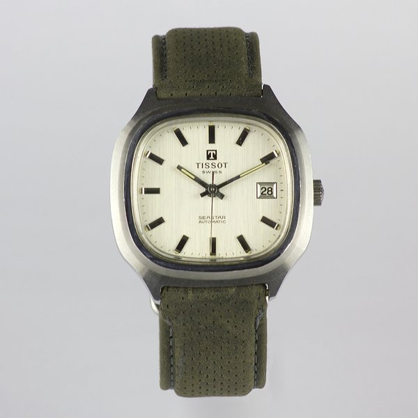 coole 70er-Jahre TISSOT ‘Seastar Automatic' Uhr mit rechteckigem Gehäuse