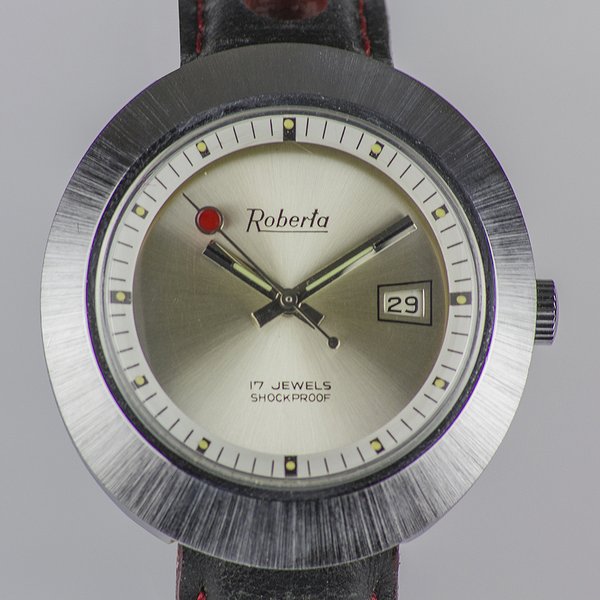 stylische big-size NOS 70er-Jahre ROBERTA Uhr mit Handaufzug